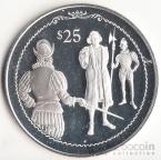Брит. Виргинские острова 25 долларов 1992 Открытие Америки №9