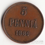 Финляндия 5 пенни 1889