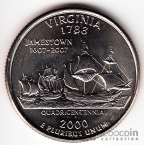США 25 центов 2000 Штаты США - Virginia D