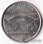 США 25 центов 2005 Штаты США - West Virginia D