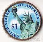 США 1 доллар 2009 Президенты - №10 Джон Тайлер (цветная)