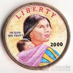 США 1 доллар 2000 Сакагавея - Орел (цветная №1)