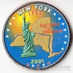 США 25 центов 2001 Штаты США - New York (цветная)