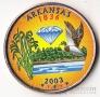США 25 центов 2003 Штаты США - Arkansas (цветная)