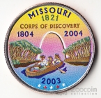 США 25 центов 2003 Штаты США - Missouri (цветная)