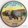США 25 центов 2006 Штаты США - North Dakota (цветная)