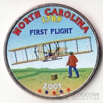 США 25 центов 2001 Штаты США - North Carolina (цветная)