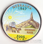 США 25 центов 2006 Штаты США - Nebraska (цветная)