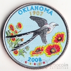 США 25 центов 2008 Штаты США - Oklahoma (цветная)