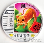 Ниуэ 1 доллар 2008 Год Крысы №5 - Богатство