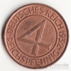 Германия 4 пфеннига 1932 E