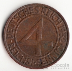 Германия 4 пфеннига 1932 J