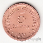 Португалия 5 сентаво 1921