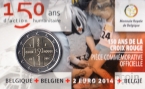Бельгия 2 евро 2014 150 лет Красного Креста (карта, гурт Италии!!!)