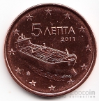 Греция 5 евроцентов 2011