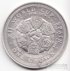 Остров Мэн 1 крона 1982 Чемпионат мира по футболу в Испании №4 (серебро)