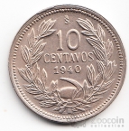 Чили 10 сентаво 1940