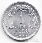 Чили 1 песо 1955