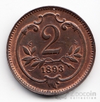Австрия 2 геллера 1893