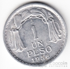 Чили 1 песо 1956