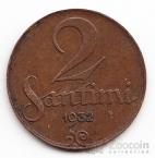 Латвия 2 сантима 1928-1932
