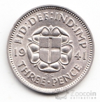 Великобритания 3 пенса 1941 (Тип 1)