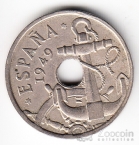 Испания 50 сентим 1949 Стрелы вниз