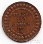 Тунис 10 сентим 1917