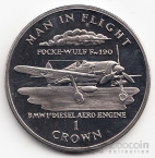 Остров Мэн 1 крона 1995 Авиация Мэна - Самолет Focke-Wulf (Тип 1 - BMW 1st diesel aero engine)