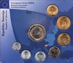 Словения набор 7 монет 1993-2001 с жетоном 1 евро (блистер)