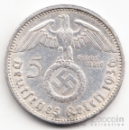 Германия 5 марок 1936 Гинденбург A (тип 2)