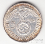 Германия 5 марок 1937 Гинденбург A