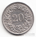 Швейцария 20 раппенов 1920