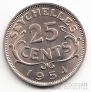 Сейшельские острова 25 центов 1954