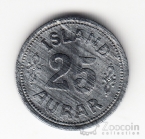 Исландия 25 аурар 1942