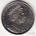 Брит. Виргинские острова 1 доллар 2005 Дельфины
