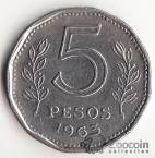 Аргентина 5 песо 1961-1967