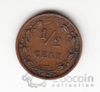 Нидерланды 1/2 цента 1884