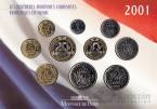 Франция набор 10 монет 2001 (блистер)