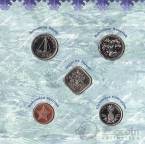 Багамские острова набор 5 монет 1992-2001 (блистер)