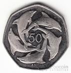 Гибралтар 50 пенсов 2000 Дельфины