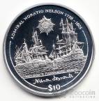 Брит. Виргинские острова 10 долларов 2005 Жизнь Адмирала Г. Нельсона №4