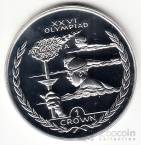 Остров Мэн 1 крона 1996 Олимпийские игры в Атланте - плавание (серебро)