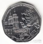 Австрия 5 евро 2006 Моцарт в Вене (цветная)