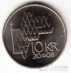 Норвегия 10 крон 2008