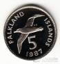 Фолклендские острова 5 пенсов 1987 (Proof)