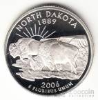США 25 центов 2006 Штаты США - North Dakota (серебро, S)