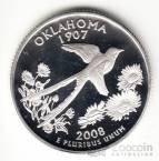 США 25 центов 2008 Штаты США - Oklahoma (серебро, S)