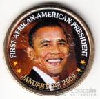США 1 доллар 2009 Барак Обама (цветная)