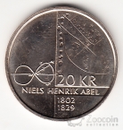 Норвегия 20 крон 2002 Нильс Хенрик Абель